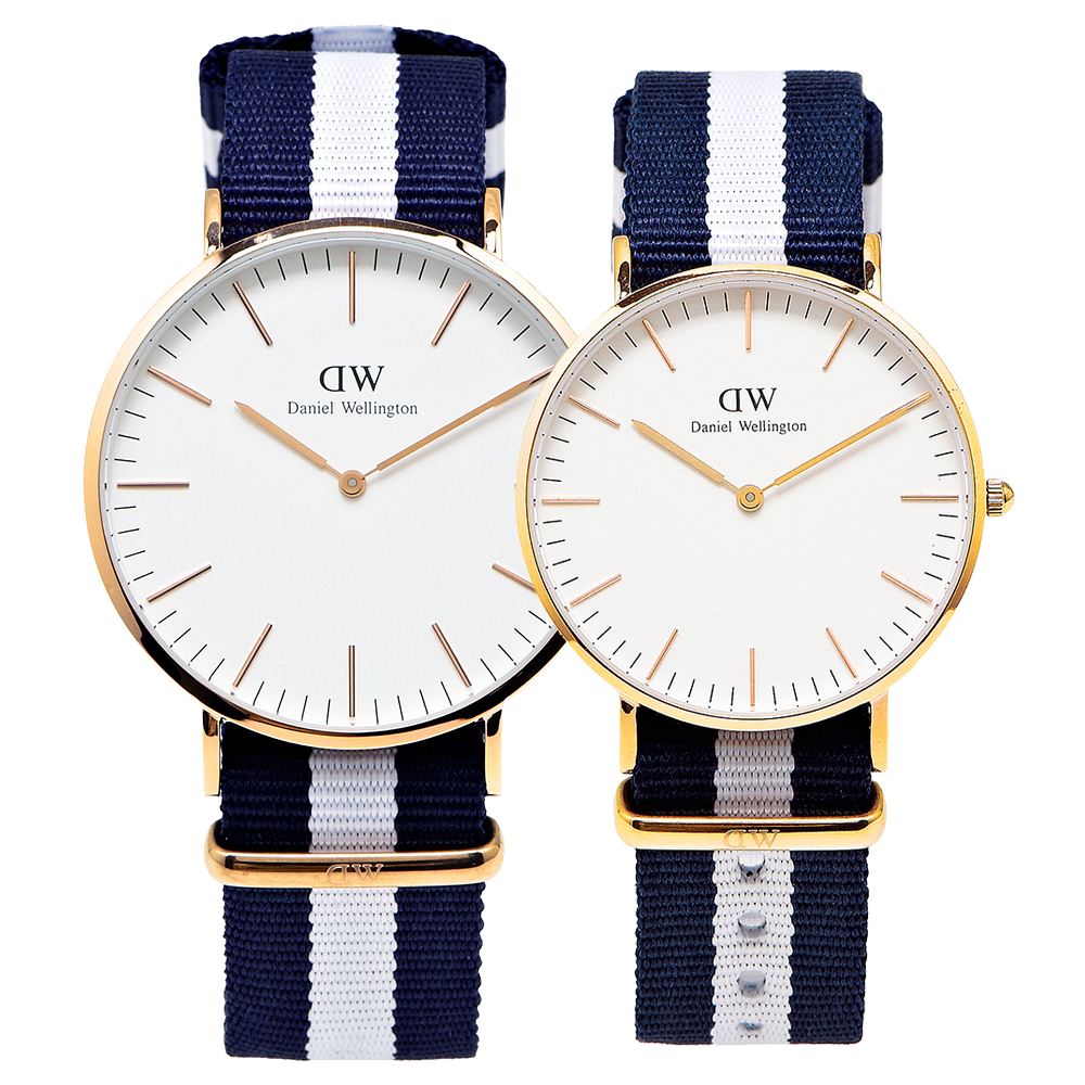 DW Daniel Wellington Classic Glasgow 經典海洋風對錶/金框