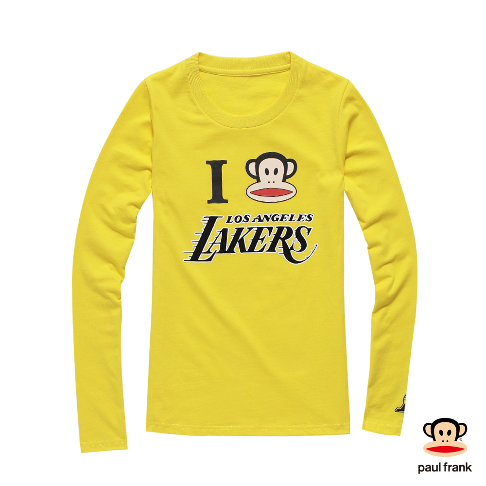 PAUL FRANK x NBA-洛杉磯湖人隊&Julius聯名款長袖T恤-黃色(女)