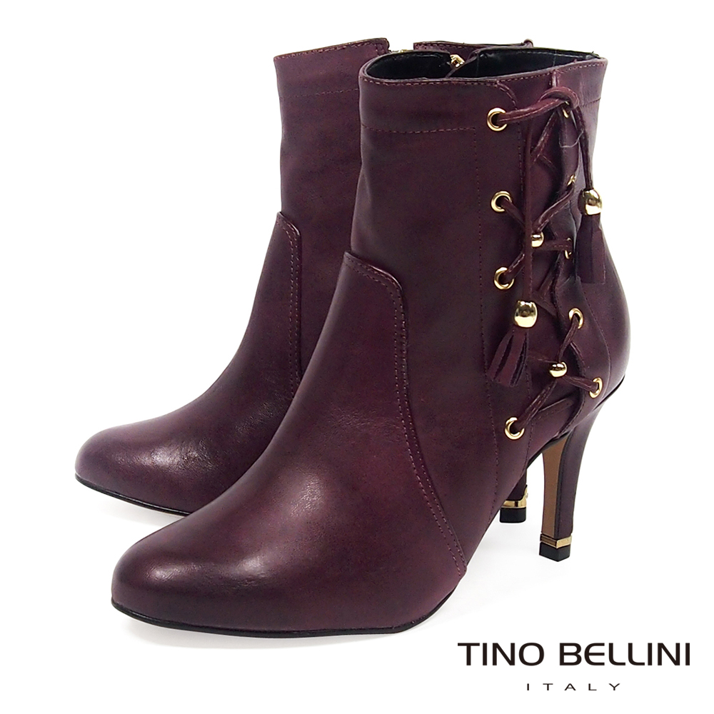 Tino Bellini 巴西進口風姿綽約高跟短靴_ 酒紅