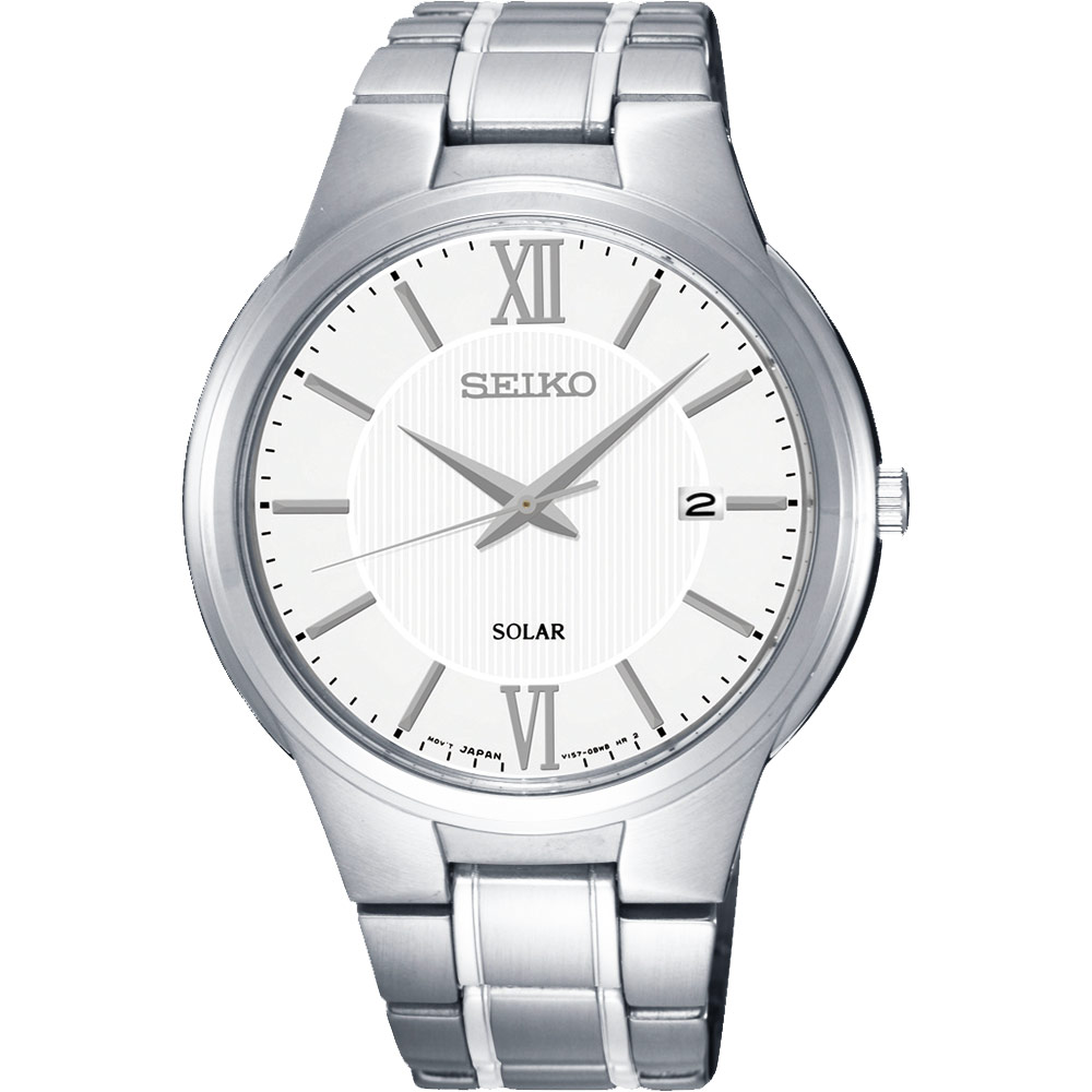 SEIKO CS系列太陽能都會腕錶(SNE385P1)-白/42mm