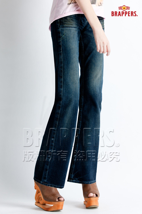 BRAPPERS 女款 Lady Vintage 系列-女用小喇叭褲-深藍
