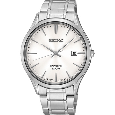 SEIKO 時尚玩家藍寶石水晶腕錶(SGEG93P1)-銀/40mm