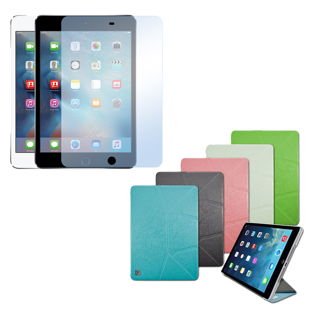 Metal-Slim Apple iPad Air 立架式側掀皮套+藍光保貼