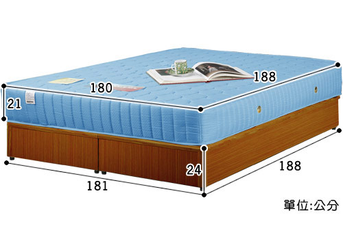 《Homelike》麗緻6尺床台+獨立筒床墊-雙人加大(四色可選)