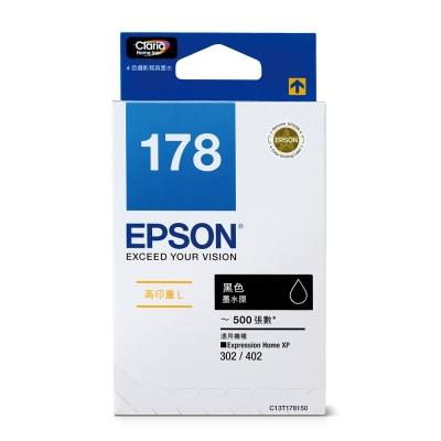 EPSON NO.178 高印量 黑色墨水匣(T178150)