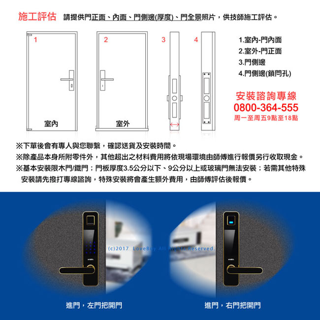 KABA 密碼/指紋/卡片/鑰匙智能電子門鎖IC606-尊爵黑金款(附基本安裝)