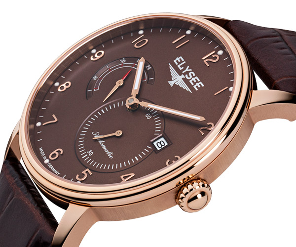 ELYSEEPriamos獨立秒針機械腕錶-咖啡/41mm