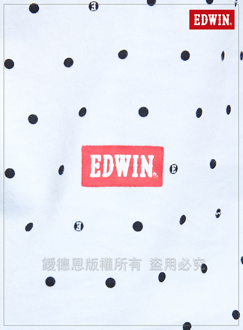 EDWIN 大E點點 LOGO短袖T恤-男-米白