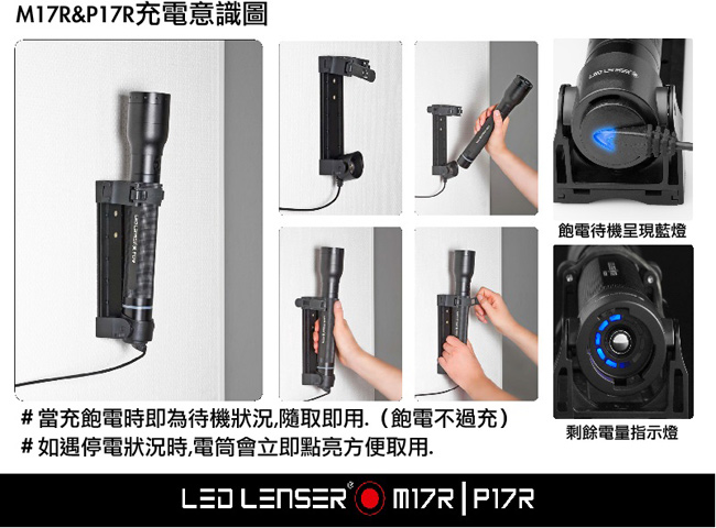 德國 LED LENSER M17R充電式伸縮調焦手電筒