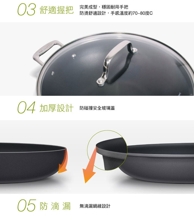 美國Cuisinart美膳雅經典主廚不沾超硬陽極系列-全方位炒鍋32cm