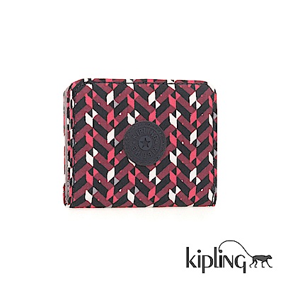 Kipling 零錢包 磚紅幾何印花-小