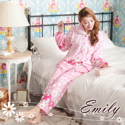 Emily Sweet 粉甜可人兒法蘭絨兩件式褲裝睡衣