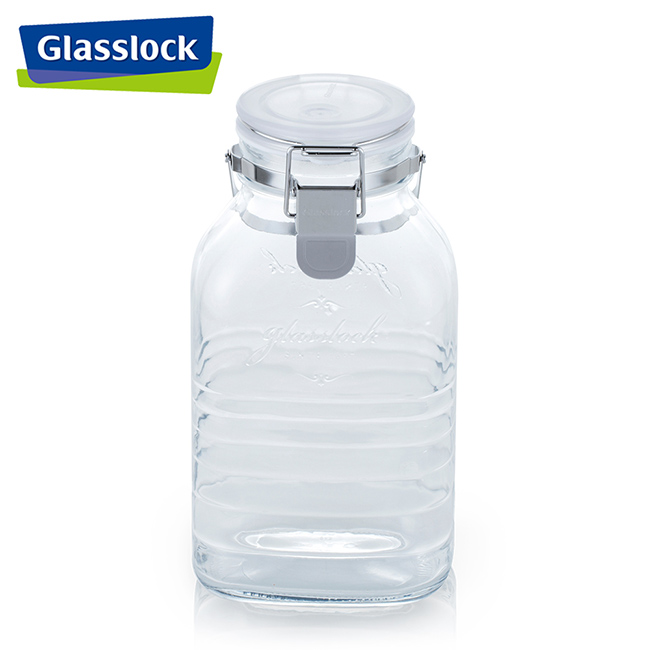 Glasslock附提把醃漬玻璃密封罐-2000ml