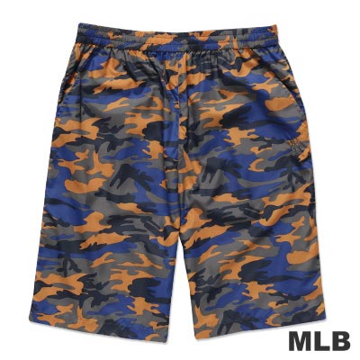 MLB-紐約洋基隊風衣布迷彩海灘褲-桔(男)