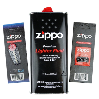 【ZIPPO】3樣合購優惠組合(大補充油 打火石 棉芯)