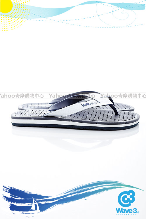 WAVE3【男】獨家設計排水透氣人字夾腳拖鞋~藍白