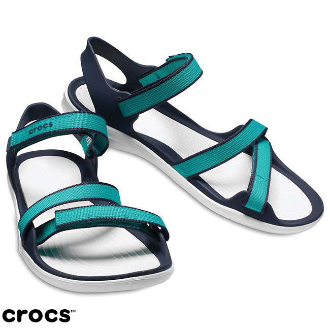 Crocs 卡駱馳 (女鞋) 女士激浪織帶涼鞋 204804-3N9