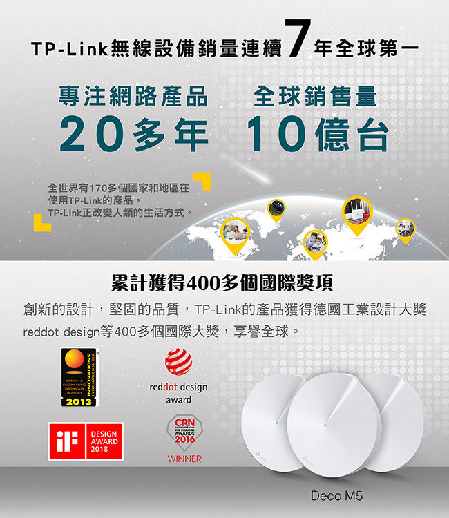 TP-Link Deco M5 Mesh wifi系統無線分享網狀路由器(單入)