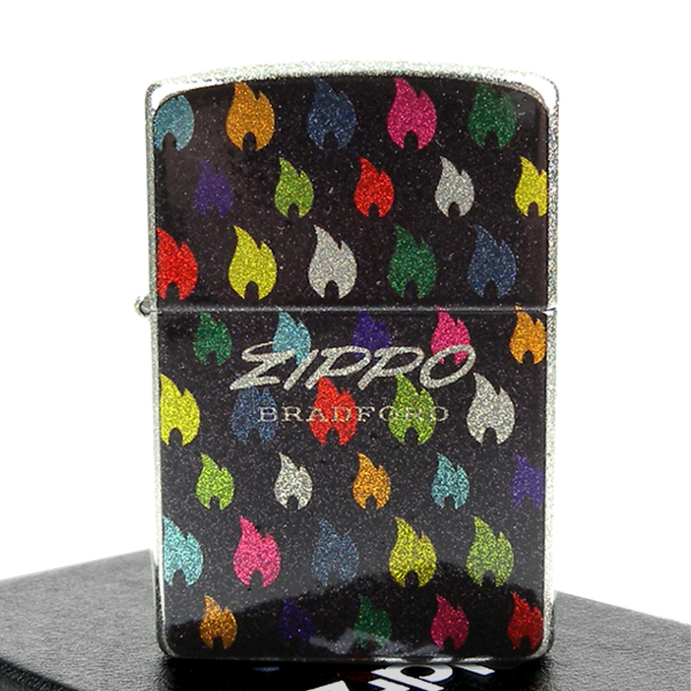 【ZIPPO】日系~火焰圖案-金蔥塗層表面加工打火機