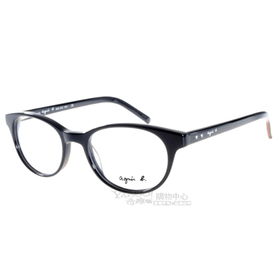 agnes b.眼鏡 復古圓框/黑色#ABP216 W01