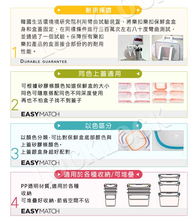 樂扣樂扣絕色配微波保鮮盒實用6件組(8H)