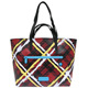 MBMJ Chalky Tartan Tarp Print格紋手提/肩背托特包-多彩紅(大 product thumbnail 1