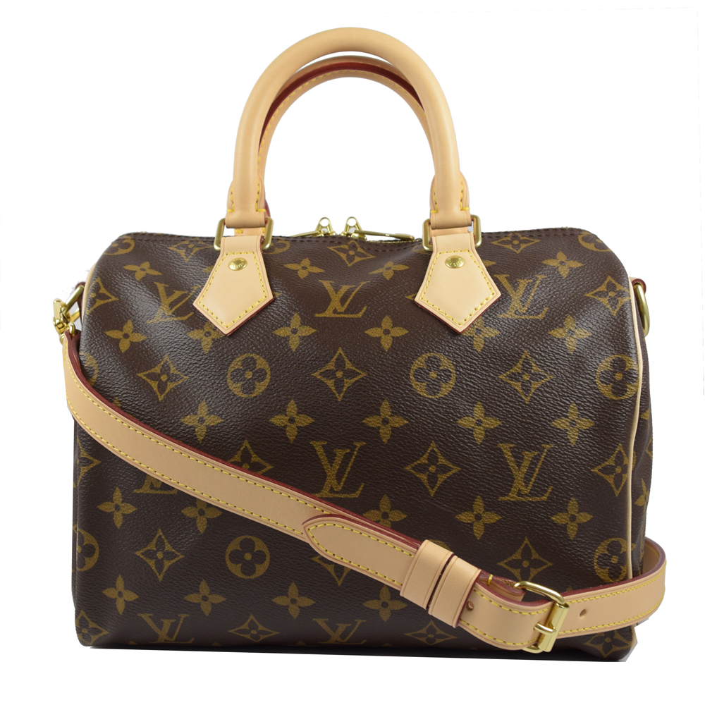 LV M41113 Speedy 25 經典花紋附背帶手提