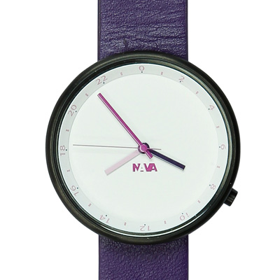 NAVA DESIGN Wherever 雙時區腕錶-紫/39mm