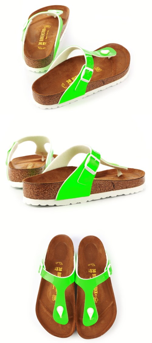 勃肯BIRKENSTOCK 847271。吉薩 夾腳拖鞋(亮面翠綠)