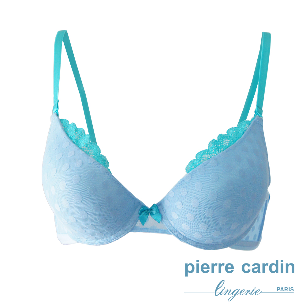 Pierre Cardin皮爾卡登水玉點點系列蕾絲內衣(成套-藍色)