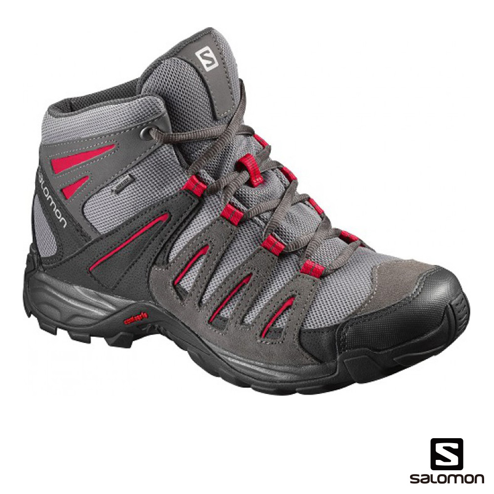 Salomon 登山鞋 中筒 GORETEX 防水 女 RIDGEBACK 灰