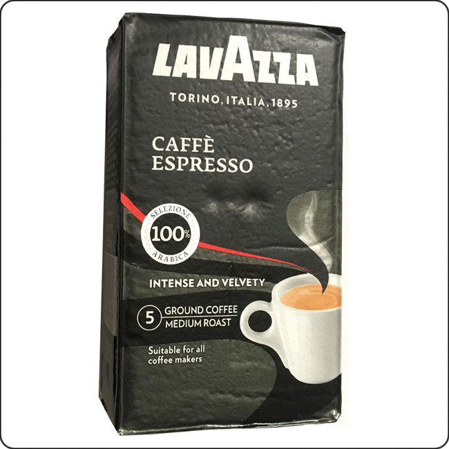 LAVAZZA ESPRESSO黑牌咖啡粉(2包)＋ROSSA研磨咖啡粉(2包)