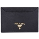 PRADA Saffiano 金字浮刻LOGO防刮牛皮萬用卡夾(黑色) product thumbnail 1