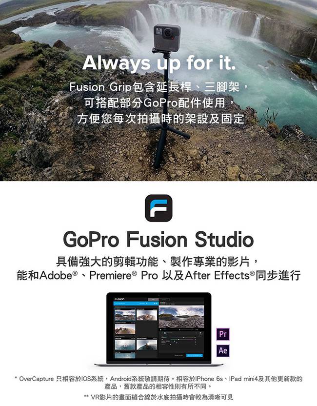 GoPro-FUSION 360°全景攝影機 超大記憶容量組