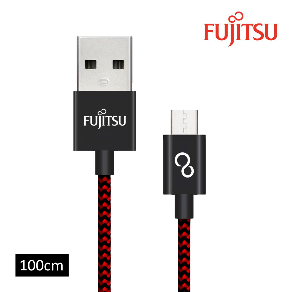 FUJITSU富士通MICRO USB金屬編織傳輸充電線-1M