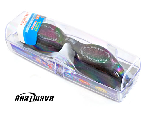熱浪度數泳鏡-AQUASTAR矽膠防霧近視泳鏡(黑色700-1000度)