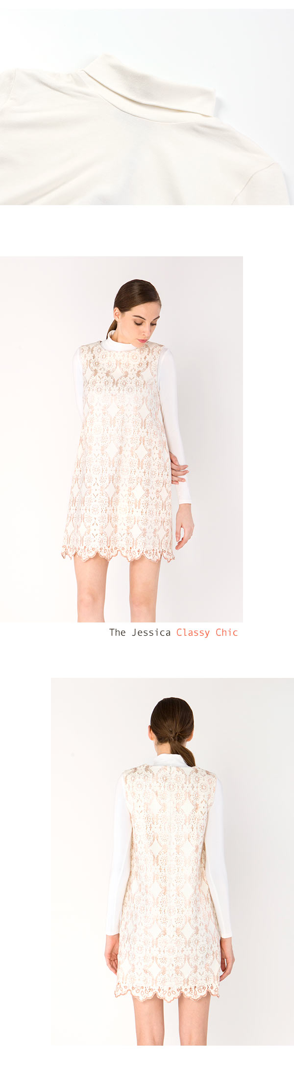 JESSICA - 復古經典蕾絲兩件式洋裝