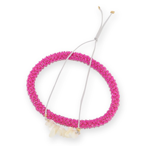 JewCas Lucky Barcelect系列貝殼白繩幸運手環