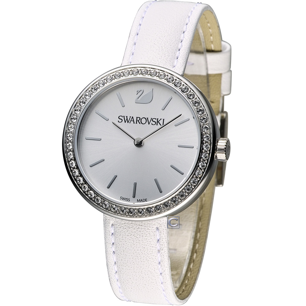 Swarovski Daytim 璀璨耀眼時尚腕錶-白/34mm