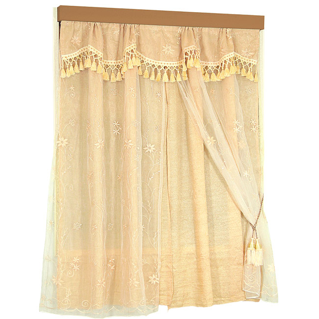 布安於室-奧麗嘉刺繡雙層穿管式窗簾