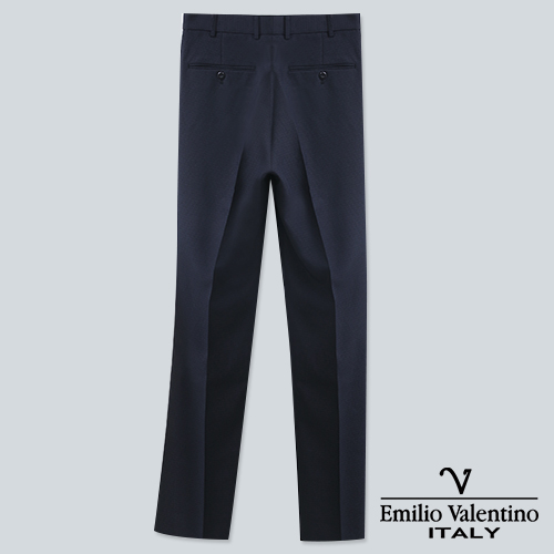 Emilio Valentino 范倫提諾經典細格平面西褲-丈青