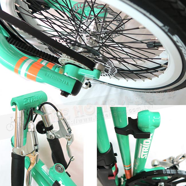 STRiDA 速立達 18吋SX 折疊碟剎單車(三角形單車)截色橘-薄荷綠