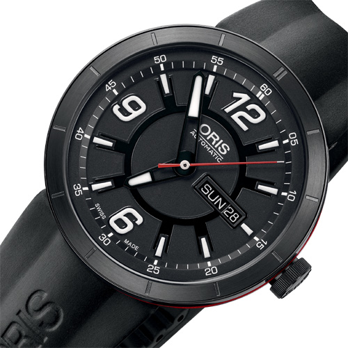 ORIS TT1 Day Date 陶瓷極速機械腕錶-橡膠錶帶/43mm