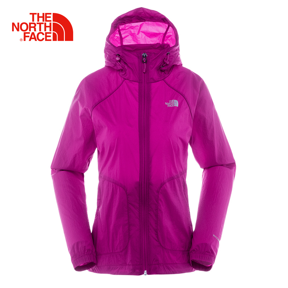 The North Face北面女款粉色防風透氣戶外徒步軟殼外套