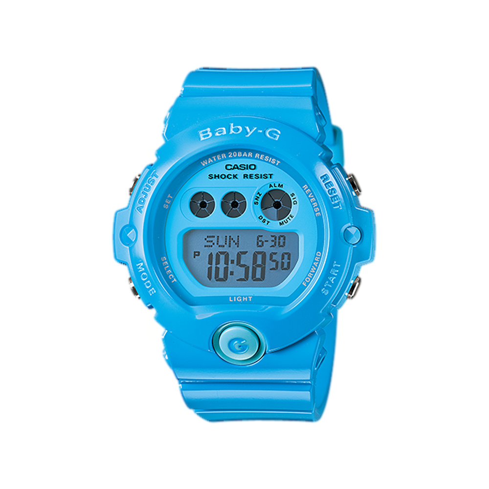 BABY-G 果色系甜姐兒運動風數位錶(BG-6902-2B)-沁涼藍/42mm