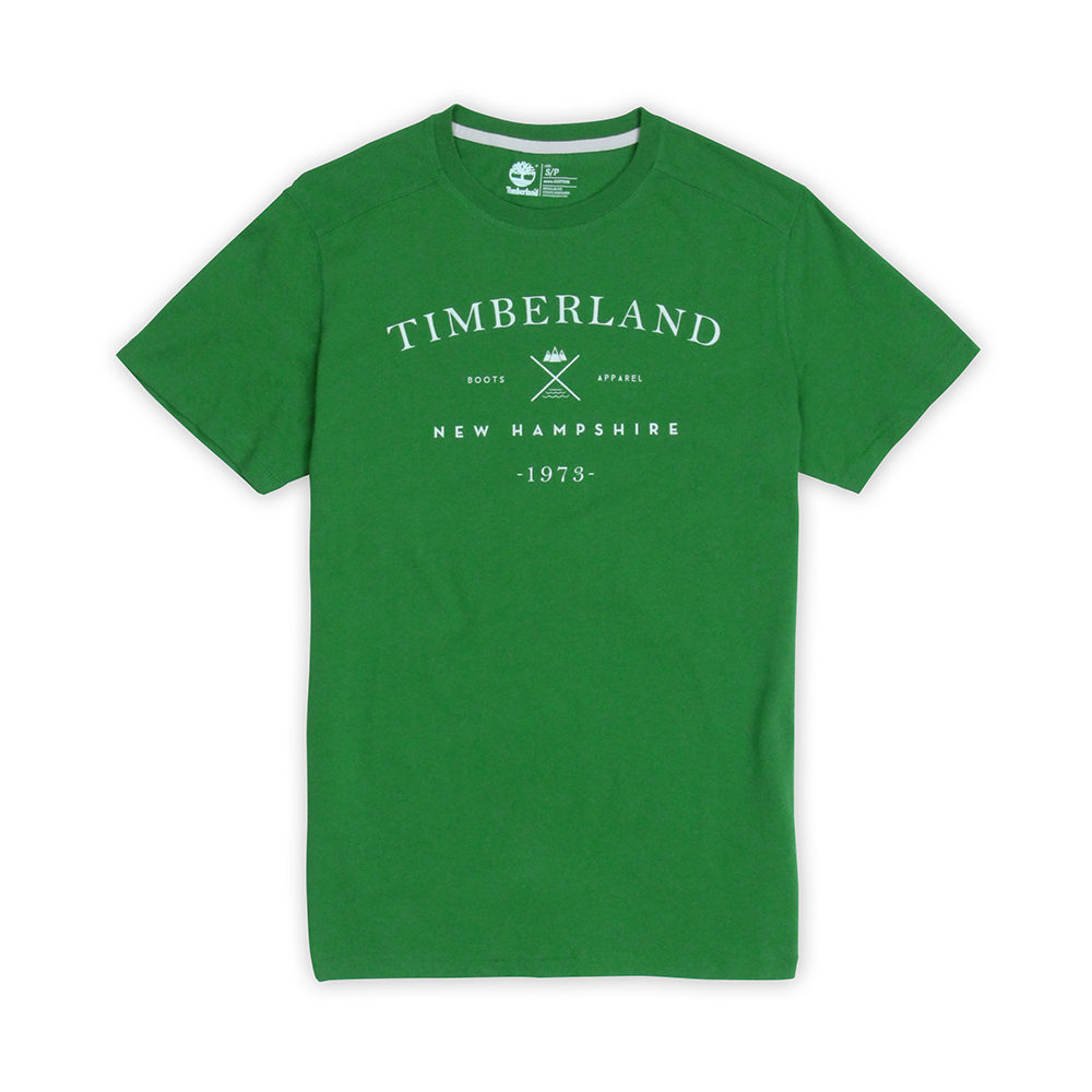 Timberland 男款雨林綠胸前品牌印花短袖T恤