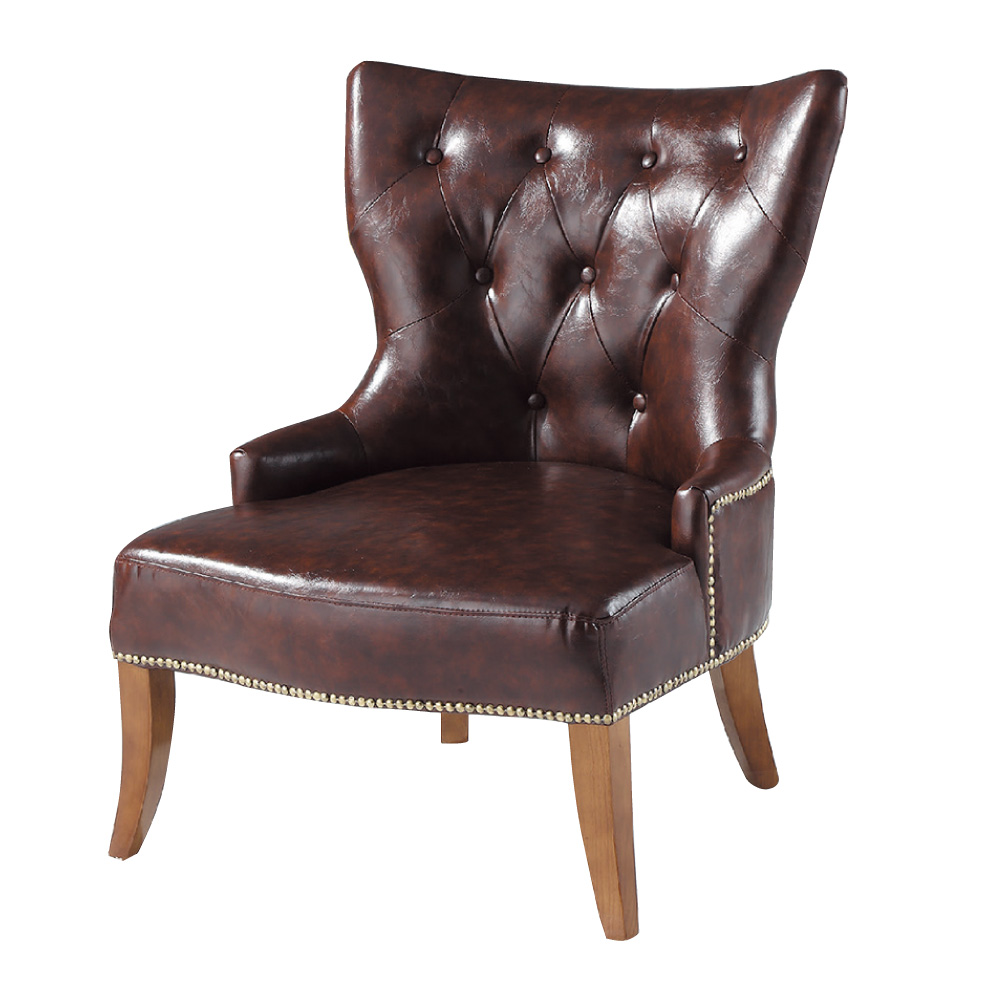 品家居 喜朵咖啡皮革單人沙發椅-70x61x88cm-免組
