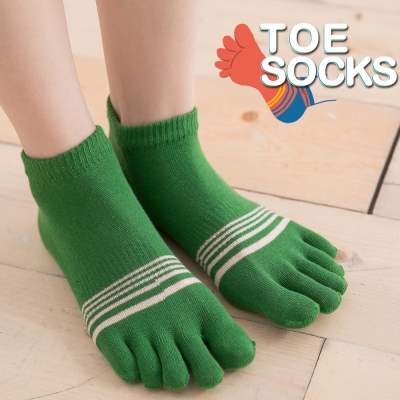 蒂巴蕾TOE SOCKS乾爽五指短襪-細條紋