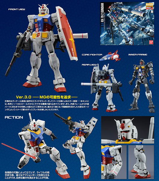 BANDAI 鋼彈MG 1/100 RX-78-2 Gundam鋼彈 Ver.3.0