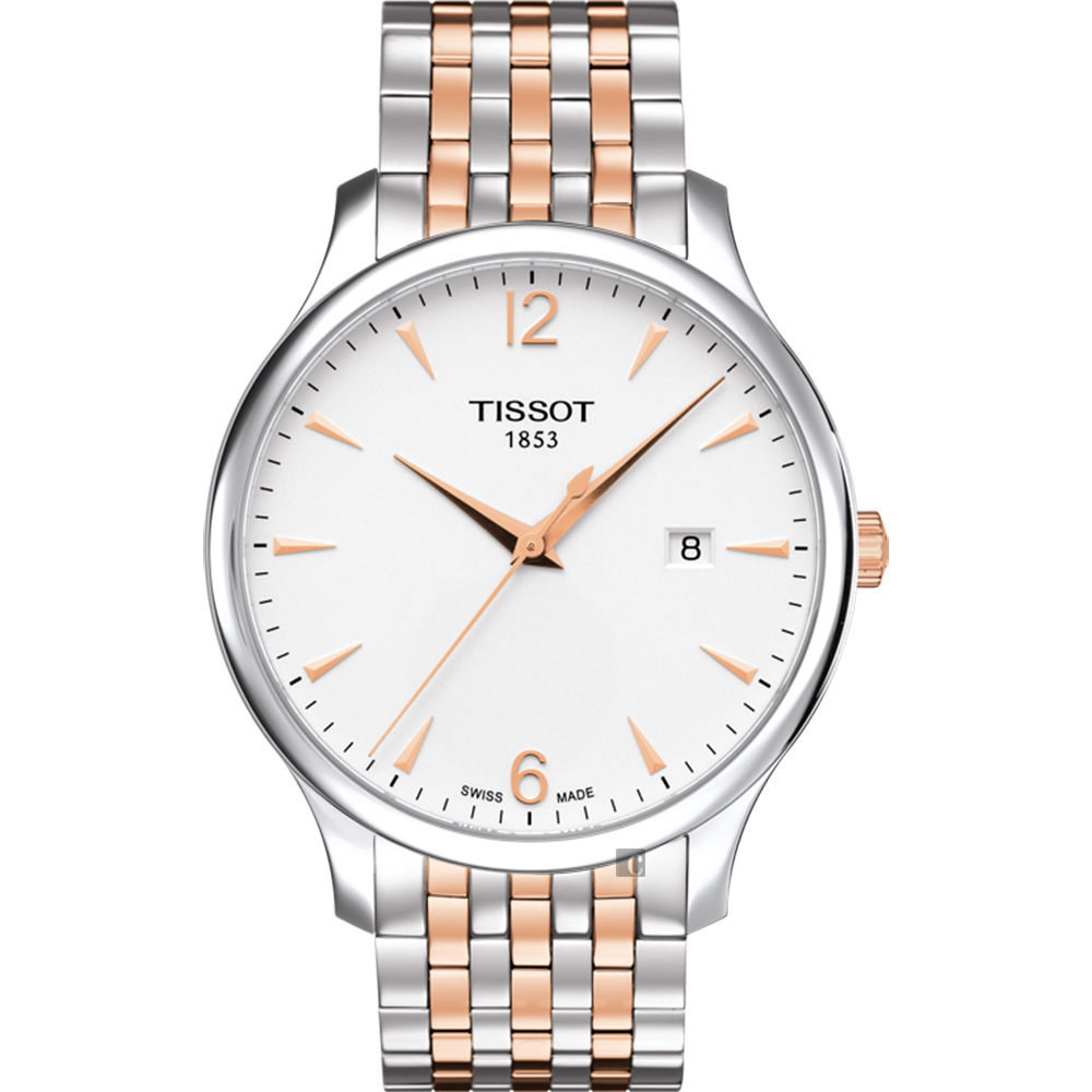 TISSOT 天梭 官方授權 Tradition 駿雅系列經典石英錶 送禮推薦-銀x雙色版/42mm T0636102203701